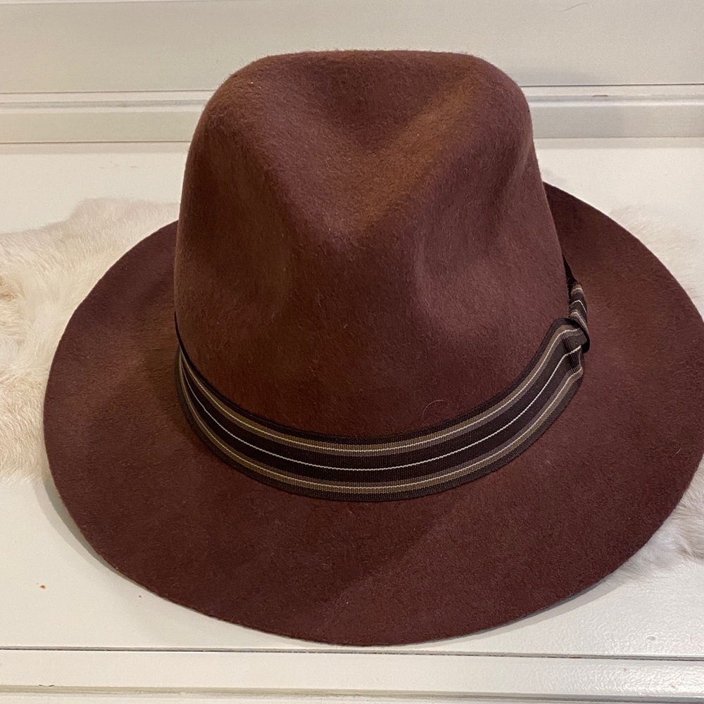 San Diego Hat Company Brown Fedora Hat With a Black/Brown Band NWT